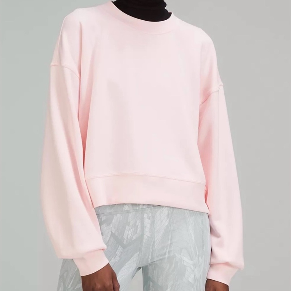 lululemon athletica Light Pink Cropped Crewneck Sweatshirt